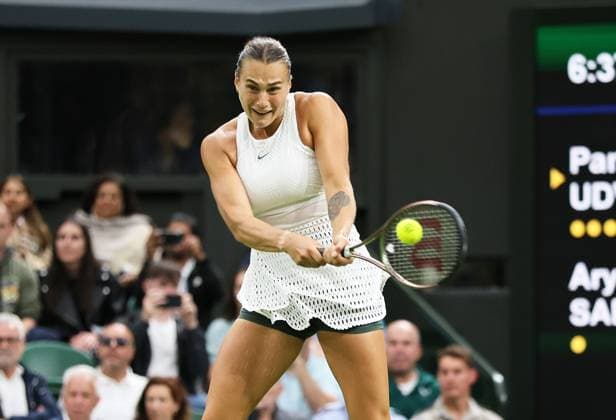 TENNIS - Wimbledon 2023 LONDON,ENGLAND,05.JUL.23 - TENNIS - WTA, Tennis Damen Tour, Wimbledon, Grand Slam. Image shows Aryna Sabalenka (BLR).  GEPAxpictures xAlanxGrieves