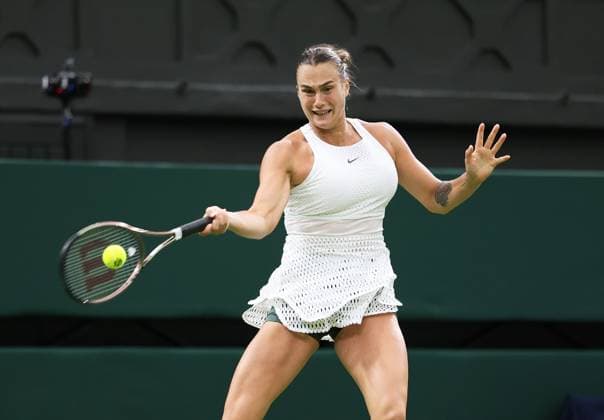 TENNIS - Wimbledon 2023 LONDON,ENGLAND,05.JUL.23 - TENNIS - WTA, Tennis Damen Tour, Wimbledon, Grand Slam. Image shows Aryna Sabalenka (BLR).  GEPAxpictures xAlanxGrieves