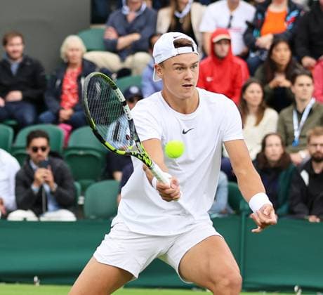 TENNIS - Wimbledon 2023 LONDON,ENGLAND,05.JUL.23 - TENNIS - ATP, Tennis Herren World Tour, Wimbledon, Grand Slam. Image shows Holger Rune (DEN).  GEPAxpictures xAlanxGrieves