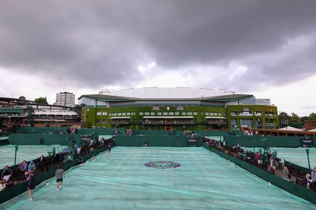 5th July 2023; All England Lawn Tennis and Croquet Club, London, England: Wimbledon Tennis Tournament; Dark rain clouds loom over Wimbledon  ActionPlus12527271 ShaunxBrooks