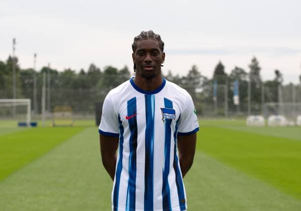 Kelian Nsona (Hertha BSC); Hertha BSC; 2. Bundesliga, Porträttermin 2023 2024, 05.07. 2023, Copyright: xSebastianxRäppold MatthiasxKochx