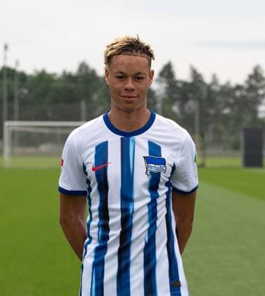 Derry Scherhant (Hertha BSC); Hertha BSC; 2. Bundesliga, Porträttermin 2023 2024, 05.07. 2023, Copyright: xSebastianxRäppold MatthiasxKochx