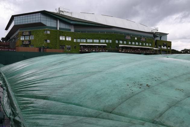 Wimbledon: Day Three 5 July 2023, Wimbledon - Wimbledon Tennis Championships - Day Three - covers on the outer courts - Photo: Charlotte Wilson Offside . Wimbledon UK Copyright: xCharlottexWilsonx xOffsidexOffside