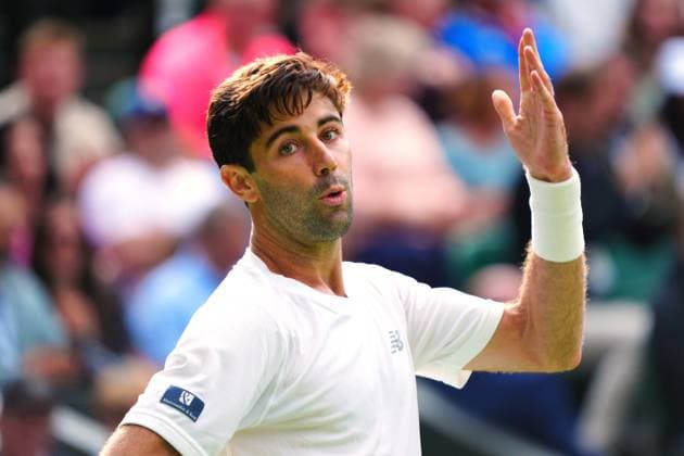 Mandatory Credit: Photo by Javier Garcia Shutterstock (13995913ek) Jordan Thompson reacts during his second round match Wimbledon Tennis Championships, Day 3, The All England Lawn Tennis and Croquet Club, London, UK - 05 Jul 2023 Wimbledon Tennis Championships, Day 3, The All England Lawn Tennis and Croquet Club, London, UK - 05 Jul 2023  Copyright: xJavierxGarcia Shutterstockx 13995913ek