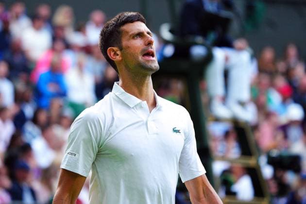 Mandatory Credit: Photo by Javier Garcia Shutterstock (13995913fg) Novak Djokovic during his second round match Wimbledon Tennis Championships, Day 3, The All England Lawn Tennis and Croquet Club, London, UK - 05 Jul 2023 Wimbledon Tennis Championships, Day 3, The All England Lawn Tennis and Croquet Club, London, UK - 05 Jul 2023  Copyright: xJavierxGarcia Shutterstockx 13995913fg