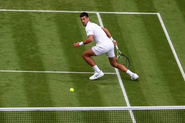 Wimbledon: Day Three 5 July 2023, Wimbledon - Wimbledon Tennis Championships - Day Three - Novak Djokovic (SRB) - Photo: Charlotte Wilson Offside . Wimbledon UK Copyright: xCharlottexWilsonx xOffsidexOffside
