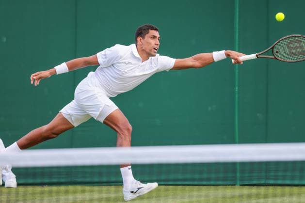 2023 Wimbledon Tournament LONDRES, LO - 05.07.2023: 2023 WIMBLEDON TOURNAMENT - Thiago Monteiro (BRA) during Wimbledon Tournament 2023 held in London, England. (Photo: Andre Chaco Fotoarena) x2397833x  AndrexChaco