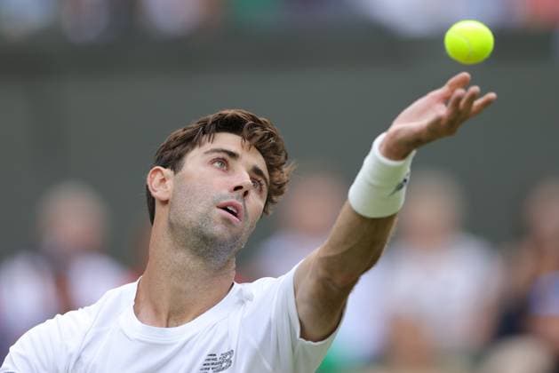 Jordan Thompson, AUS, during second round of 2023 All England Lawn Tennis Championships at Wimbledon, gentlemens singles, London, 05 07 2023; -