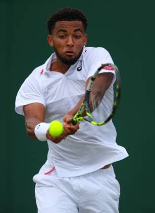 Mandatory Credit: Photo by Ella Ling Shutterstock (13995916a) Arthur Fils in action against Alejandro Davidovich Fokina Wimbledon Tennis Championships, Day 4, The All England Lawn Tennis and Croquet Club, London, UK - 06 Jul 2023 Wimbledon Tennis Championships, Day 4, The All England Lawn Tennis and Croquet Club, London, UK - 06 Jul 2023  Copyright: xEllaxLing Shutterstockx 13995916a