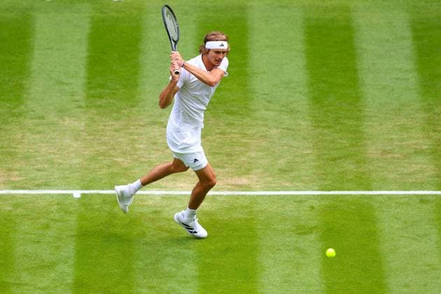 Mandatory Credit: Photo by Simon Dael Shutterstock (13995920av) Alexander Zverev during his first round match Wimbledon Tennis Championships, Day 4, The All England Lawn Tennis and Croquet Club, London, UK - 06 Jul 2023 Wimbledon Tennis Championships, Day 4, The All England Lawn Tennis and Croquet Club, London, UK - 06 Jul 2023  Copyright: xSimonxDael Shutterstockx 13995920av