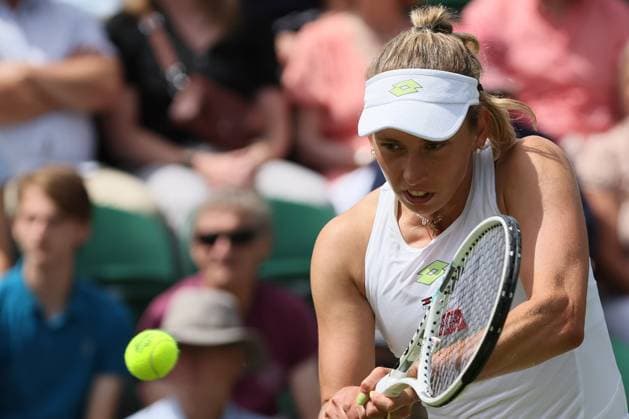 The Championships Wimbledon 2023- DAY 4- 06 07 2023 Great Britain, London, All England Lawn Tennis Club, The Championships Wimbledon 2023 - DAY 4- 06 07 2023 Belgian player Elise Mertens (BEL) pictured during her second round against Elina Svitolina (UKR) in London , All England Lawn Tennis Club at The Championships Wimbledon 2023 LONDON GREAT BRITAIN  Copyright: xMélaniexJeusettex