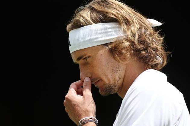 Wimbledon: Day Four 6 July 2023, Wimbledon - Wimbledon Tennis Championships - Day Four - Alexander Zverev (GER) looks on during his Gentlemen s Singles 2nd Round match against Gijs Brouwer (NED) - Photo: Charlotte Wilson Offside . Wimbledon UK Copyright: xCharlottexWilsonx xOffsidexOffside