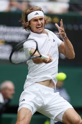 Wimbledon: Day Four 6 July 2023, Wimbledon - Wimbledon Tennis Championships - Day Four - Alexander Zverev (GER) plays a forehand during his Gentlemen s Singles 2nd Round match against Gijs Brouwer (NED) - Photo: Charlotte Wilson Offside . Wimbledon UK Copyright: xCharlottexWilsonx xOffsidexOffside