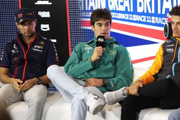 press conference, PK, Pressekonferenz STROLL Lance (can), Aston Martin F1 Team AMR22, portrait during the 2023 Formula 1 Aramco British Grand Prix, 10th round of the 2023 Formula One World Championship, WM, Weltmeisterschaft from July 7 to 9, 2023 on the Silverstone Circuit, in Silverstone, United Kingdom - F1 - BRITISH GRAND PRIX 2023 DPPI Panoramic 00123024_AV6_1219