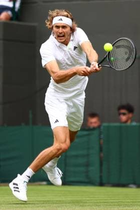 Mandatory Credit: Photo by Simon Dael Shutterstock (13995920ba) Alexander Zverev during his first round match Wimbledon Tennis Championships, Day 4, The All England Lawn Tennis and Croquet Club, London, UK - 06 Jul 2023 Wimbledon Tennis Championships, Day 4, The All England Lawn Tennis and Croquet Club, London, UK - 06 Jul 2023  Copyright: xSimonxDael Shutterstockx 13995920ba