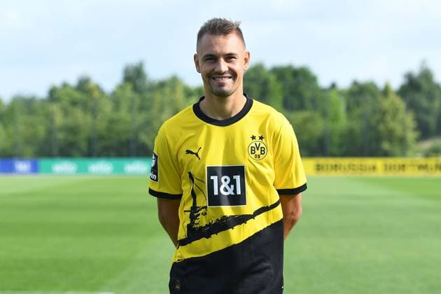 Borussia Dortmund II; 3.Liga, Porträttermin 2023 2024 Franz Pfanne; Borussia Dortmund II; 3. Liga, Porträttermin 2023 2024