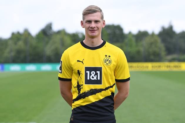 Borussia Dortmund II; 3.Liga, Porträttermin 2023 2024 Bjarne Pudel; Borussia Dortmund II; 3. Liga, Porträttermin 2023 2024