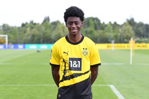 Borussia Dortmund II; 3.Liga, Porträttermin 2023 2024 Prince Aning; Borussia Dortmund II; 3. Liga, Porträttermin 2023 2024