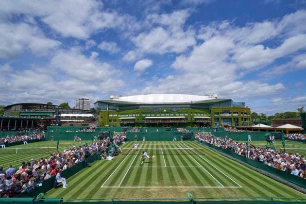 at the 2023 Wimbledon Championships A general sunny view over the grounds on Day Four at the 2023 Wimbledon Championships at the All England Club, London, United Kingdom,, Credit:Peter van den Berg Avalon United Kingdom, England, London, All England Lawn Tennis and Croquet Club  Copyright: xPeterxvanxdenxBergx xAvalonx 0787559500