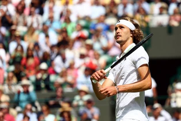 Mandatory Credit: Photo by Simon Dael Shutterstock (13995920by) Alexander Zverev celebrates victory in his first round match Wimbledon Tennis Championships, Day 4, The All England Lawn Tennis and Croquet Club, London, UK - 06 Jul 2023 Wimbledon Tennis Championships, Day 4, The All England Lawn Tennis and Croquet Club, London, UK - 06 Jul 2023  Copyright: xSimonxDael Shutterstockx 13995920by