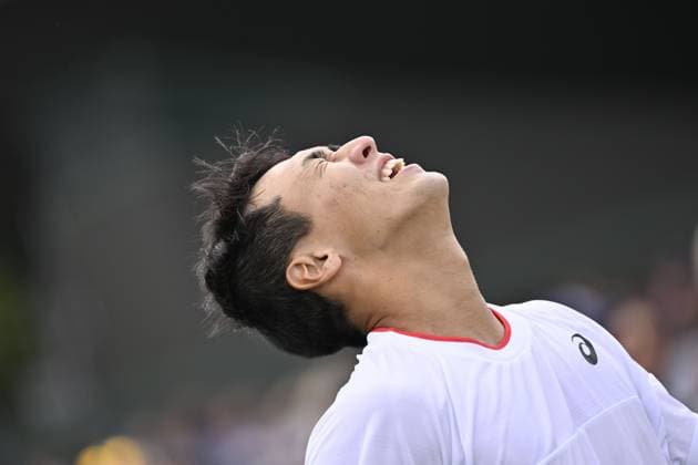 Tennis : Wimbledon 2023 - Angleterre - Yosuke Watanuke - Japon Tennis : Wimbledon 2023 - Angleterre- 06 07 23 ChrysleneCaillaud Panoramic  