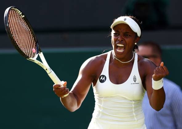 Mandatory Credit: Photo by Simon Dael Shutterstock (13995920eg) Sloane Stephens celebrates during her second round match Wimbledon Tennis Championships, Day 4, The All England Lawn Tennis and Croquet Club, London, UK - 06 Jul 2023 Wimbledon Tennis Championships, Day 4, The All England Lawn Tennis and Croquet Club, London, UK - 06 Jul 2023  Copyright: xSimonxDael Shutterstockx 13995920eg