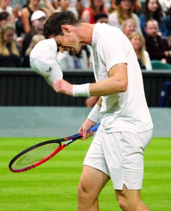 Mandatory Credit: Photo by Javier Garcia Shutterstock (13995919ka) Andy Murray reacts angrilly during his second round match Wimbledon Tennis Championships, Day 4, The All England Lawn Tennis and Croquet Club, London, UK - 06 Jul 2023 Wimbledon Tennis Championships, Day 4, The All England Lawn Tennis and Croquet Club, London, UK - 06 Jul 2023  Copyright: xJavierxGarcia Shutterstockx 13995919ka