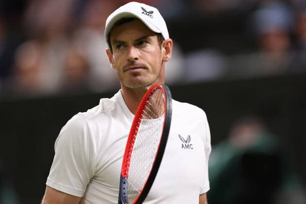 6th July 2023; All England Lawn Tennis and Croquet Club, London, England: Wimbledon Tennis Tournament; Andy Murray looks up at his coaching box during his match with Stefanos Tsitsipas  ActionPlus12527861 ShaunxBrooks