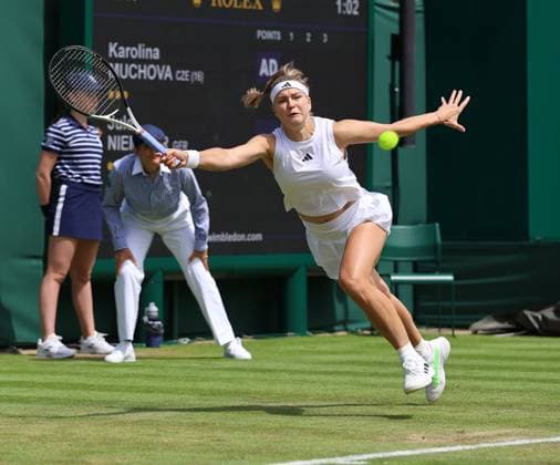 TENNIS - Wimbledon 2023 LONDON,ENGLAND,07.JUL.23 - TENNIS - WTA, Tennis Damen World Tour, Wimbledon, Grand Slam. Image shows Karolina Muchova (CZE).  GEPAxpictures xAlanxGrieves