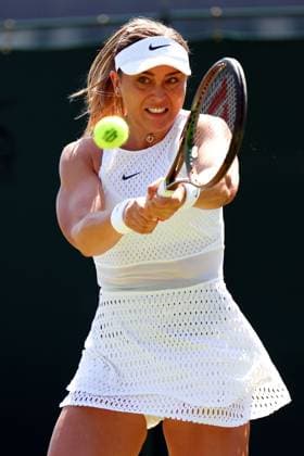 Mandatory Credit: Photo by Simon Dael Shutterstock (13995929c) Paula Badosa during her second round match Wimbledon Tennis Championships, Day 5, The All England Lawn Tennis and Croquet Club, London, UK - 07 Jul 2023 Wimbledon Tennis Championships, Day 5, The All England Lawn Tennis and Croquet Club, London, UK - 07 Jul 2023  Copyright: xSimonxDael Shutterstockx 13995929c