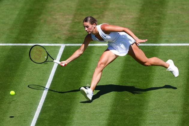 Mandatory Credit: Photo by Simon Dael Shutterstock (13995929u) Marta Kostyuk during her second round match Wimbledon Tennis Championships, Day 5, The All England Lawn Tennis and Croquet Club, London, UK - 07 Jul 2023 Wimbledon Tennis Championships, Day 5, The All England Lawn Tennis and Croquet Club, London, UK - 07 Jul 2023  Copyright: xSimonxDael Shutterstockx 13995929u