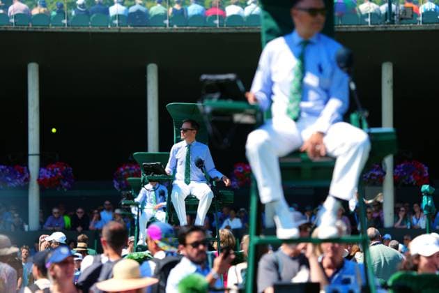 Mandatory Credit: Photo by Javier Garcia Shutterstock (13995928j) Umpires Wimbledon Tennis Championships, Day 5, The All England Lawn Tennis and Croquet Club, London, UK - 07 Jul 2023 Wimbledon Tennis Championships, Day 5, The All England Lawn Tennis and Croquet Club, London, UK - 07 Jul 2023  Copyright: xJavierxGarcia Shutterstockx 13995928j