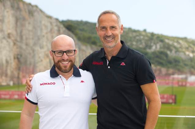 Sport Bilder des Tages La Turbie, France - July 06, 2023: AS Monaco press conference, PK, Pressekonferenz with new Coach Adi Huetter and new Director of Football, Thiago Scuro. Hütter, Mandoga Media Germany AS Monaco Press Conference with new Coach Adi Huetter and new Director of Football, Thiago Scuro