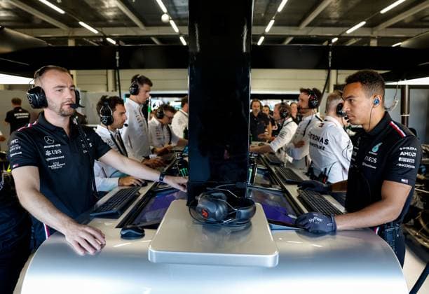 Mercedes-AMG Petronas F1 Team, F1 Grand Prix of Great Britain at Silverstone Circuit on July 7, 2023 in Silverstone, Great Britain. (Photo by HOCH ZWEI) Silverstone Great Britain