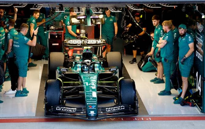 14 Fernando Alonso (ESP, Aston Martin Aramco Cognizant F1 Team), F1 Grand Prix of Great Britain at Silverstone Circuit on July 7, 2023 in Silverstone, Great Britain. (Photo by HOCH ZWEI) Silverstone Great Britain