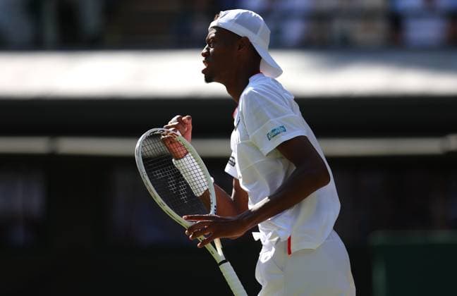 Mandatory Credit: Photo by Ella Ling Shutterstock (13995924bd) Christopher Eubanks celebrates during their match against Cameron Norrie Wimbledon Tennis Championships, Day 5, The All England Lawn Tennis and Croquet Club, London, UK - 07 Jul 2023 Wimbledon Tennis Championships, Day 5, The All England Lawn Tennis and Croquet Club, London, UK - 07 Jul 2023  Copyright: xEllaxLing Shutterstockx 13995924bd