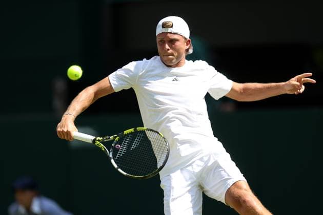 Wimbledon: Day Five 07 July 2023, Wimbledon - Wimbledon Tennis Championships - Day Five - Alexandre Muller of France - Photo: Charlotte Wilson Offside. London UK Copyright: xCharlottexWilsonx xOffsidexOffside