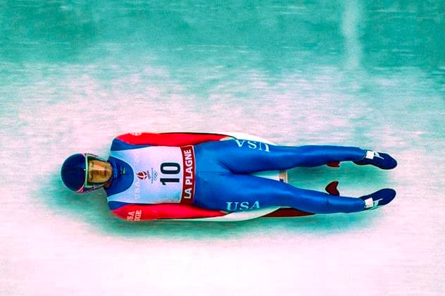 1992 Olympic Winter games, Winterspiele,Spiele, Summer games Cammy Myler (USA) during Women s singles luge competition at the 1992 Olympic Winter Games Albertville La Plagne France Copyright: xDuomo PCNx OL9203 LG0001