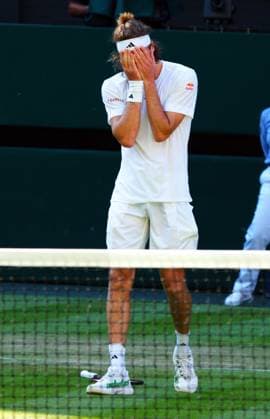 Mandatory Credit: Photo by Javier Garcia Shutterstock (13995928hw) Stefanos Tsitsipas celebrates after winning his second round match Wimbledon Tennis Championships, Day 5, The All England Lawn Tennis and Croquet Club, London, UK - 07 Jul 2023 Wimbledon Tennis Championships, Day 5, The All England Lawn Tennis and Croquet Club, London, UK - 07 Jul 2023  Copyright: xJavierxGarcia Shutterstockx 13995928hw