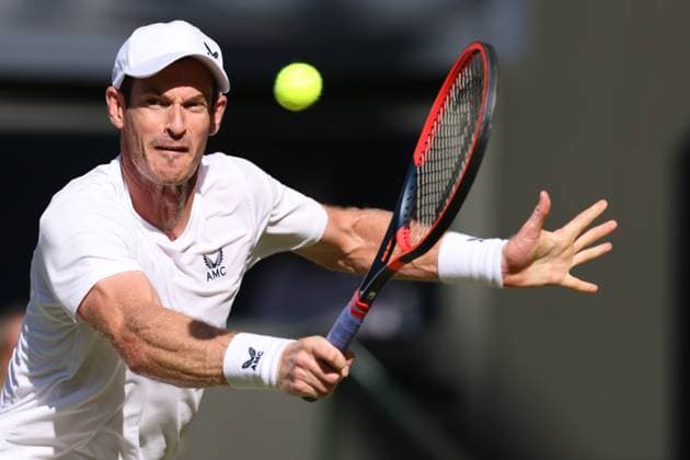 7th July 2023; All England Lawn Tennis and Croquet Club, London, England: Wimbledon Tennis Tournament; Andy Murray during his match with Stefanos Tsitsipas  ActionPlus12528354 ShaunxBrooks