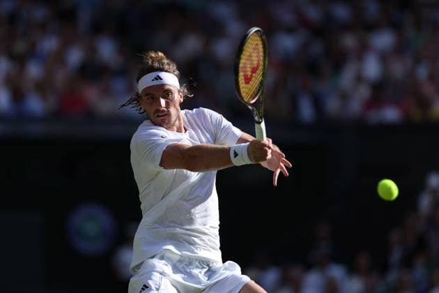 Stefanos Tsitsipas (Gre) TENNIS : Wimbledon 2023 - 07 07 2023 AntoineCouvercelle Panoramic  