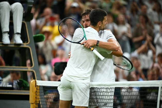 Wimbledon Championships Day 5 Novak Djokovic (SRB) during his second round match at the 2023 Wimbledon Championships at the AELTC in London, UK, on July 7, 2023. Photo by Corinne Dubreuil ABACAPRESS.COM London United Kingdom  Copyright: xDubreuilxCorinne ABACAx 859923_018 DubreuilxCorinne ABACAx 859923_018