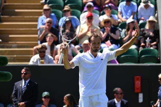 Wimbledon Championships Day 5 Daniil Medvedev (RUS) during his second round match at the 2023 Wimbledon Championships at the AELTC in London, UK, on July 7, 2023. Photo by Corinne Dubreuil ABACAPRESS.COM London United Kingdom  Copyright: xDubreuilxCorinne ABACAx 859923_039 DubreuilxCorinne ABACAx 859923_039