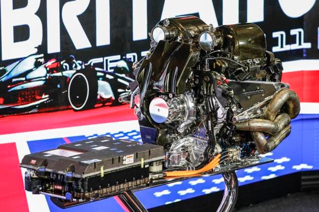 Sport Bilder des Tages Mercedes AMG F1 Team W14, mechanical detail AMG High-Performance Powertrains during the 2023 Formula 1 Aramco British Grand Prix, 10th round of the 2023 Formula One World Championship, WM, Weltmeisterschaft from July 7 to 9, 2023 on the Silverstone Circuit, in Silverstone, United Kingdom - F1 - BRITISH GRAND PRIX 2023 DPPI Panoramic  00123024__R3_9385 