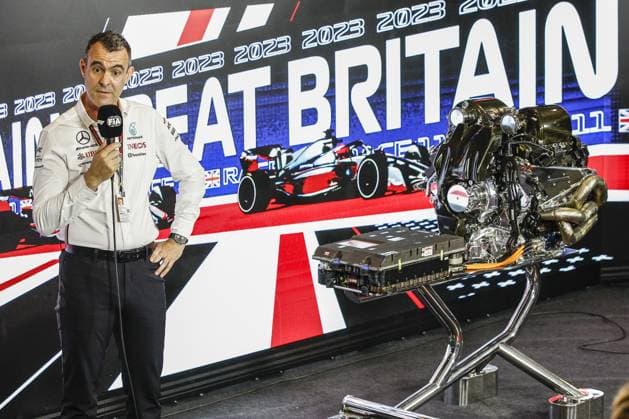 Hywel Thomas Managing Director of Mercedes AMG High-Performance Powertrains, portrait engine Mercedes AMG F1 Team W14, mechanical detail during the 2023 Formula 1 Aramco British Grand Prix, 10th round of the 2023 Formula One World Championship, WM, Weltmeisterschaft from July 7 to 9, 2023 on the Silverstone Circuit, in Silverstone, United Kingdom - F1 - BRITISH GRAND PRIX 2023 DPPI Panoramic  00123024__R3_9398 