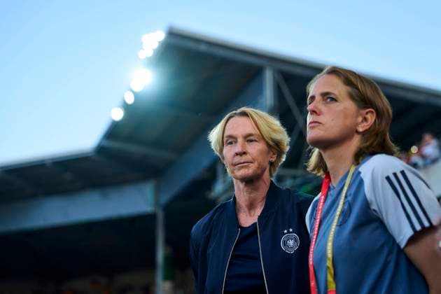 07.07.2023 - Fussball Frauenfussball - Freundschaftsspiel : Deutschland gg Sambia - Sportfoto Zink PeKo - xpexkox - Martina Voss-Tecklenburg (Trainerin, DFB Frauen Nationalmannschaft ) mit Britta Carlson (Co-Trainerin, DFB Frauen Nationalmannschaft ) Freisteller, Portrait, Porträt, Einzelbild, freigestellt.