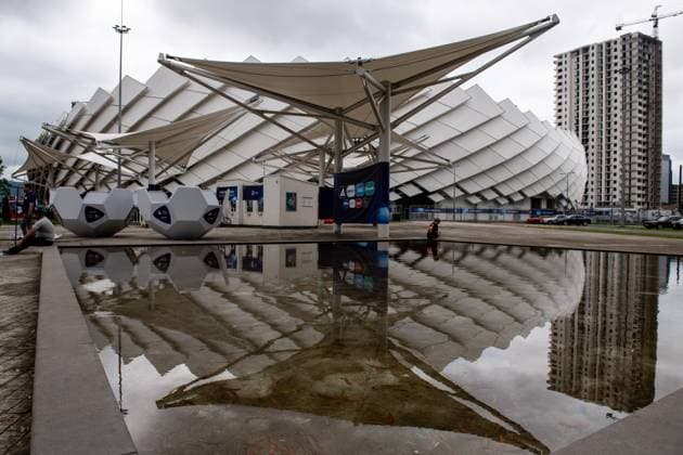 BATUMI, GEORGIA - JULY 8: a general view of the Adjarabet Arena before the UEFA Under-21 Euro 2023 final match between England and Spain on July 8, 2023 on Adjarabet Arena in Batumi, G England v Spain - UEFA Under-21 Euro 2023 Final Copyright: xSebastianxFrejx