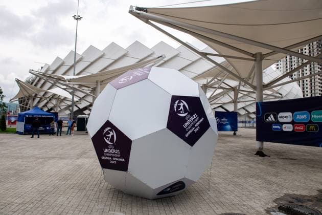BATUMI, GEORGIA - JULY 8: a general view of the Adjarabet Arena before the UEFA Under-21 Euro 2023 final match between England and Spain on July 8, 2023 on Adjarabet Arena in Batumi, G England v Spain - UEFA Under-21 Euro 2023 Final Copyright: xSebastianxFrejx