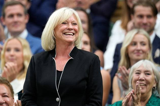 Mandatory Credit: Photo by Dave Shopland Shutterstock (14001531m) Sue Barker in the Royal Box on Centre Court Wimbledon Tennis Championships, Day 6, The All England Lawn Tennis and Croquet Club, London, UK - 08 Jul 2023 Wimbledon Tennis Championships, Day 6, The All England Lawn Tennis and Croquet Club, London, UK - 08 Jul 2023  Copyright: xDavexShopland Shutterstockx 14001531m