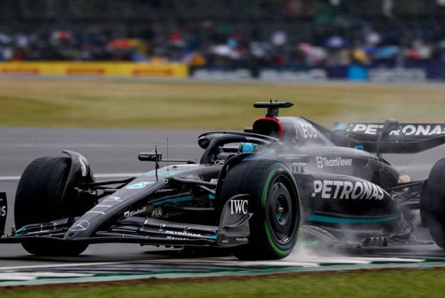 63 George Russell (GBR, Mercedes-AMG Petronas F1 Team), F1 Grand Prix of Great Britain at Silverstone Circuit on July 8, 2023 in Silverstone, Great Britain. (Photo by HOCH ZWEI) Silverstone Great Britain